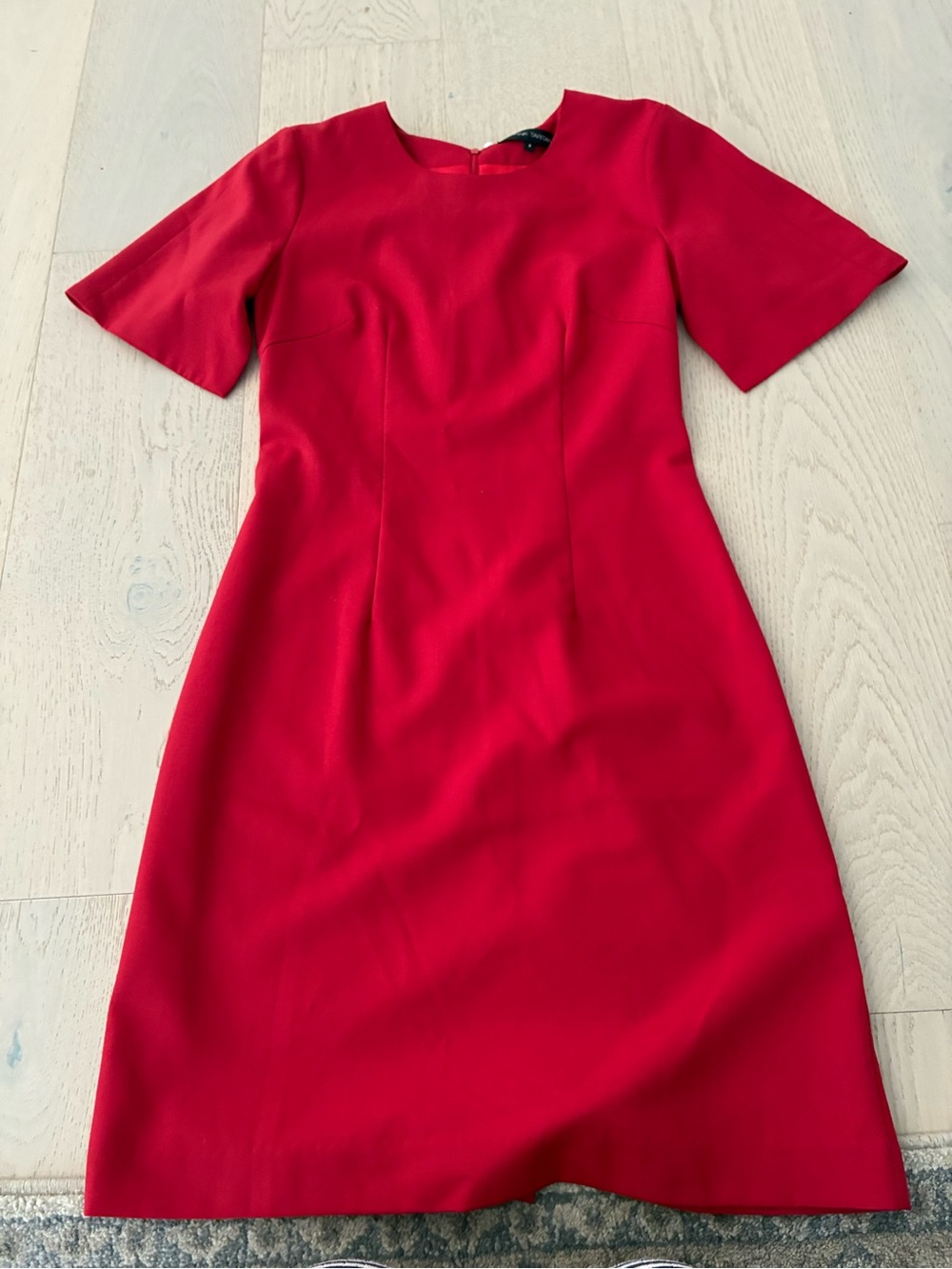 Pink Tartan Bold Red Short-Sleeve Midi Dress